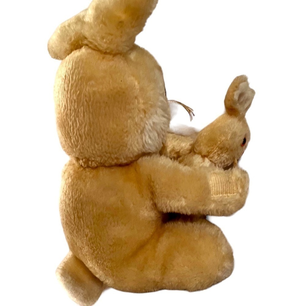 Vintage Atlanta Gerber Mama & Baby Bunny Rabbit Plush Stuffed Animal 12” Korea - Picture 9 of 12
